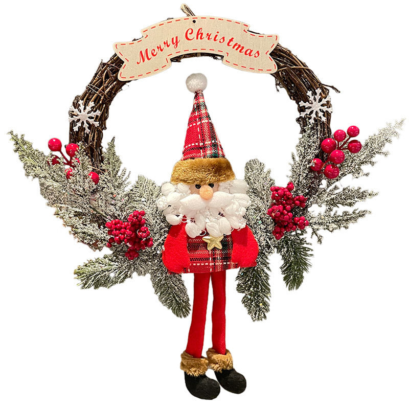 🌟 HollyHug Christmas Vine Wreath with Santa Charm 🌟