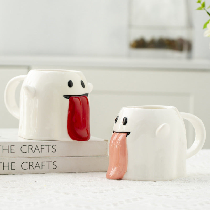 ✨ “Halloween Ghost Mug – Cute 3D Ceramic Coffee Cup (450ml)”