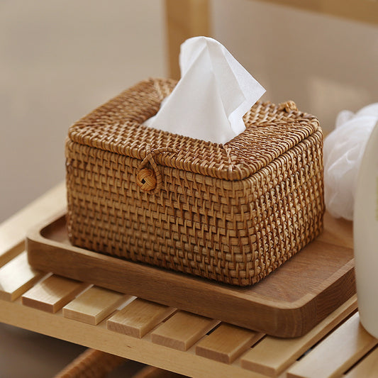 🍂 Rustic Charm Rattan Tissue Box — Handwoven Boho Accent for Cozy & Minimal Spaces ☕✨