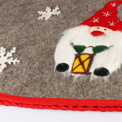 ✨ Gnome Christmas Tree Skirt – Cozy Felt Tree Base Mat with Snowflake & Holiday Gnome Design ❄️ Perfect Festive Décor