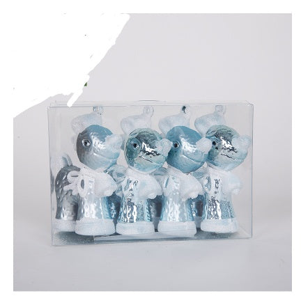 Cute Reindeer & Gingerbread Christmas Ornament Set  Modern Metallic Baubles & Star Charms for Tree Decoration