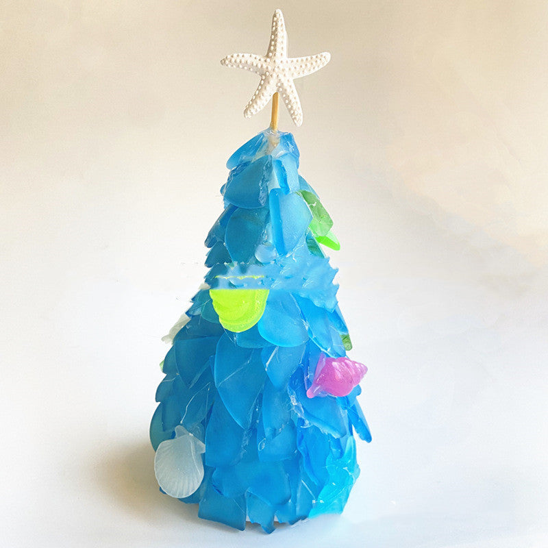 Ocean Blue Glass Christmas Trees – Elegant Coastal Holiday Decorations ✨