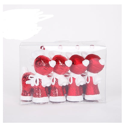 Cute Reindeer & Gingerbread Christmas Ornament Set  Modern Metallic Baubles & Star Charms for Tree Decoration