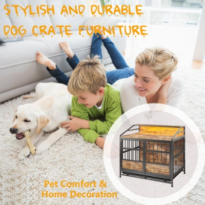 Luxury Wooden Dog Crate with Storage – Modern Furniture-Style Kennel for Large & Medium Dogs ✨