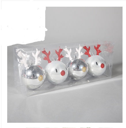 Cute Reindeer & Gingerbread Christmas Ornament Set  Modern Metallic Baubles & Star Charms for Tree Decoration