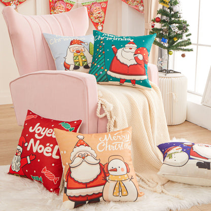 Christmas Throw Pillow Covers – Festive Santa & Holiday Design Cushion Covers (45x45cm) ✨
