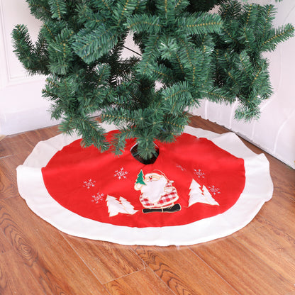 Red & White Christmas Tree Skirt – Classic Santa Design Holiday Base Mat ❄️ Cozy Festive Tree Decoration for Home & Family