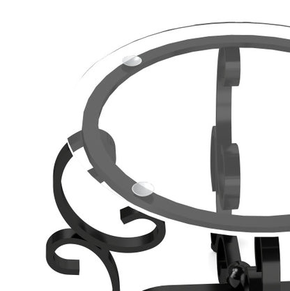 3-Piece Tempered Glass Coffee Table Set – Elegant Black Metal Living Room Tables with Round Side Tables ✨