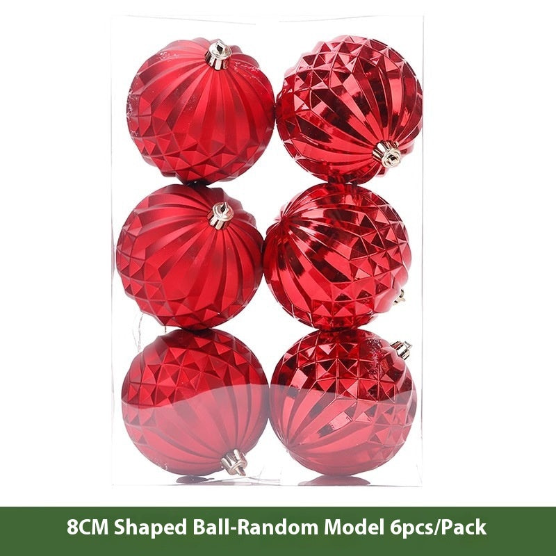 Luxury Red Electroplated Christmas Ball Set – Shiny, Matte & Glitter Mix Ornaments for Tree & Home Décor