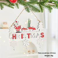 ✨ Wooden “CHRISTMAS” Hanging Ornament – Rustic Holiday Decoration with Santa, Reindeer & Snowman  Perfect for Tree, Wall & Mantel Decor ❄️