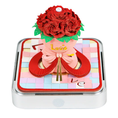 3D Rose Paper Sculpture Calendar Sticky Notes