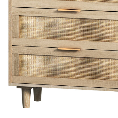✨ Rattan Drawer Storage Cabinet | Modern Boho Organizer for Bedroom & Living Room