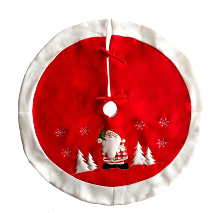 Red & White Christmas Tree Skirt – Classic Santa Design Holiday Base Mat ❄️ Cozy Festive Tree Decoration for Home & Family