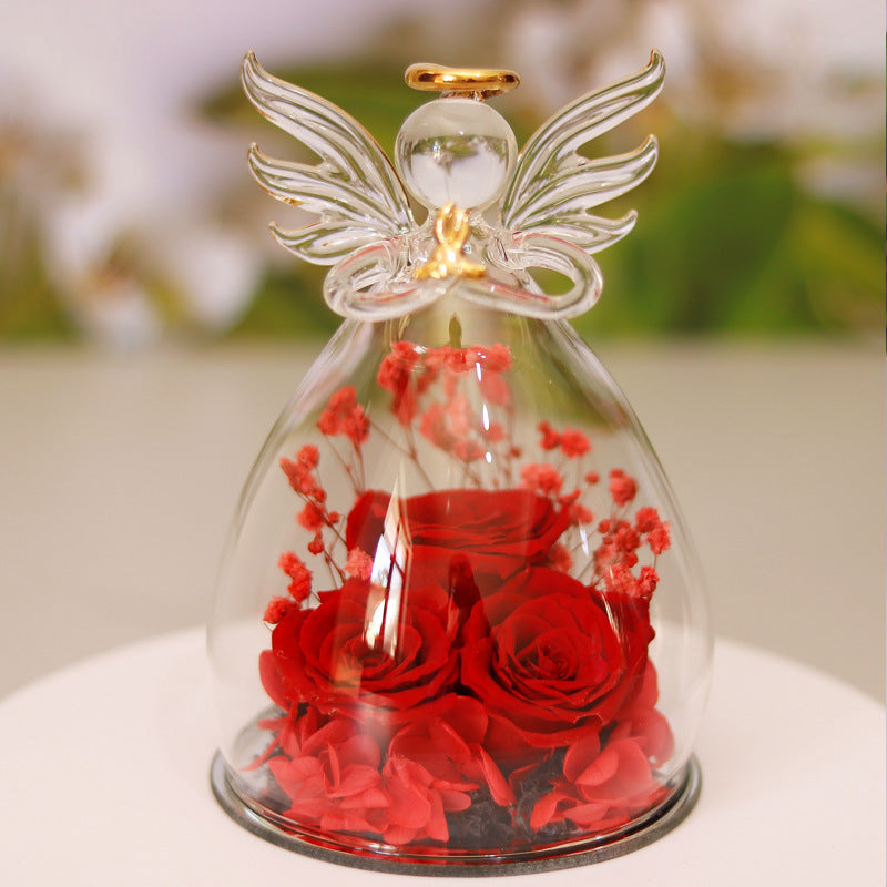 Angel Glass Eternal Rose Gift Dome