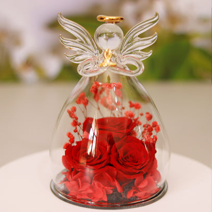 Angel Glass Eternal Rose Gift Dome