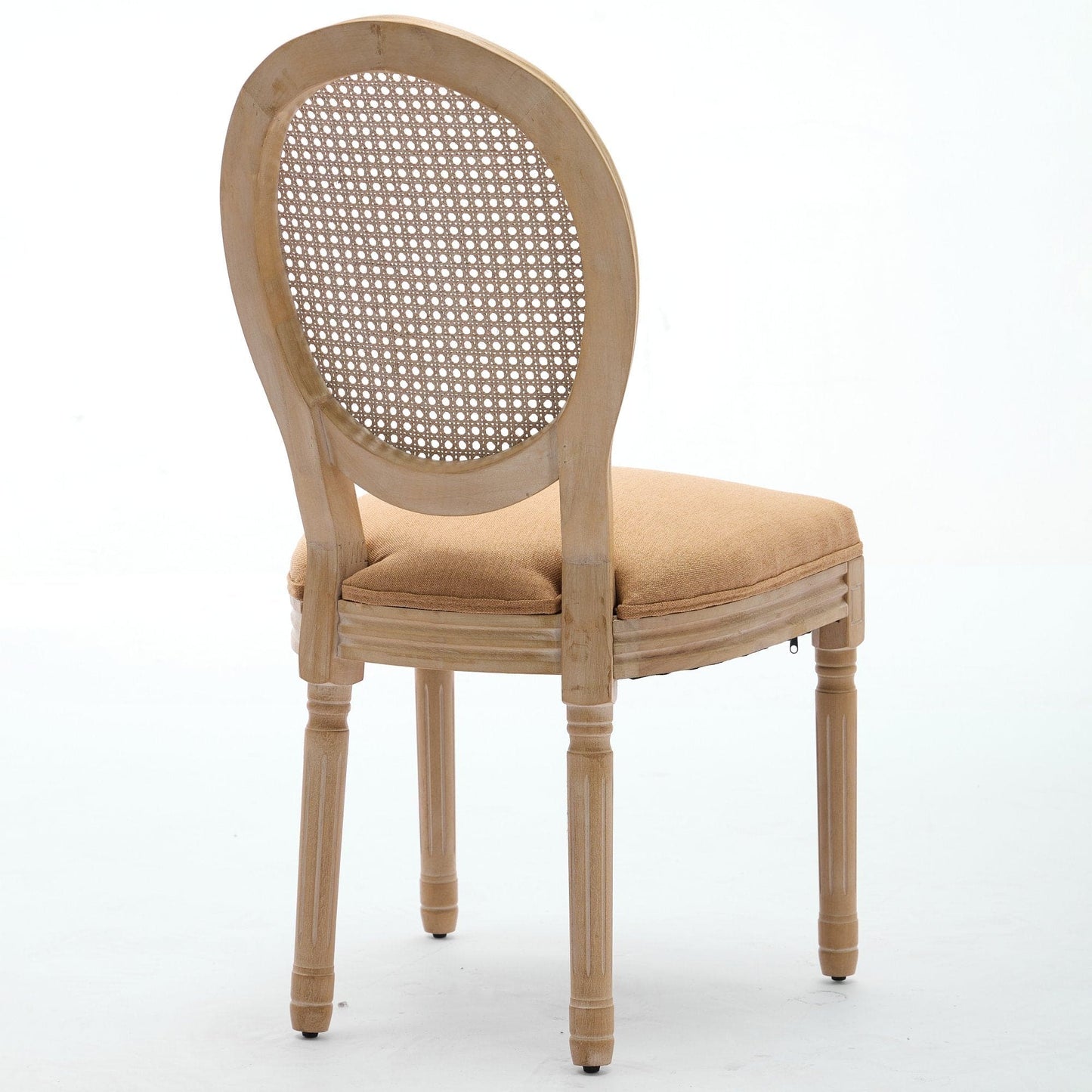 Charm Rattan Dining Chair (Tan Edition) — Set of 2 | Handcrafted French Elegance with Linen Comfort & Solid Wood Finish ✨🪵