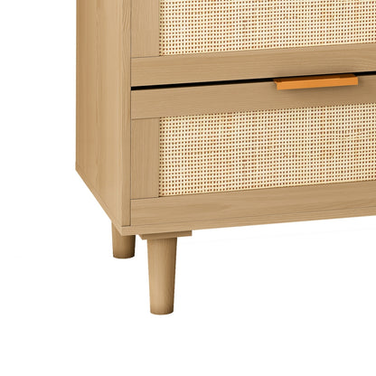 Rattan Luxe 6-Drawer Dresser — Handwoven Elegance Meets Modern Oak Sophistication 🌾✨