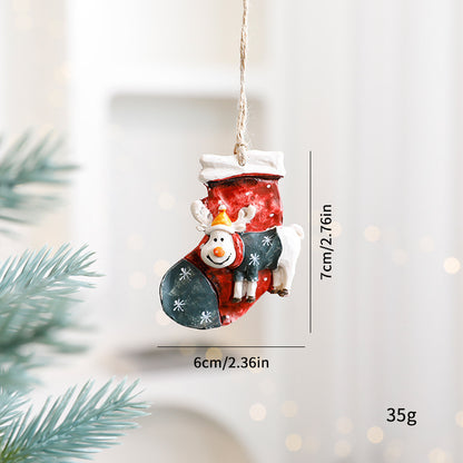 Cute Cartoon Elk & Santa Ornaments – Adorable Resin Christmas Decorations for Tree & Gifts ✨