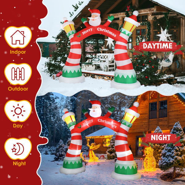✨ 8.9FT Giant Inflatable Christmas Arch with 7 LED Lights – Merry Entrance Decoration for Home, Yard & Parties