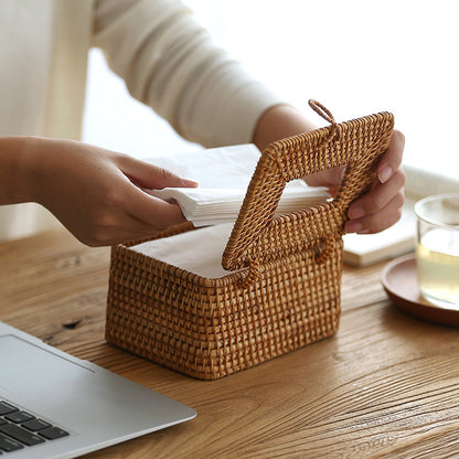 🍂 Rustic Charm Rattan Tissue Box — Handwoven Boho Accent for Cozy & Minimal Spaces ☕✨