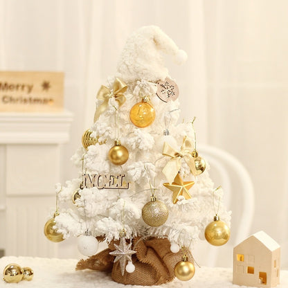 ✨ Luxury Pre-Lit White & Gold Christmas Tree – Elegant Holiday Decoration with Ornaments & Warm Lights