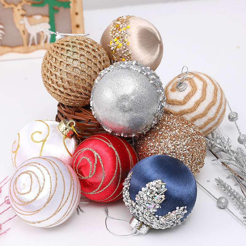 Luxury Silk Painted Christmas Ornament Set – 9-Piece Elegant Tree Decoration Collection ✨