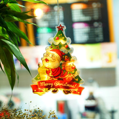 Christmas LED Character Lights – Santa, Snowman, Reindeer & Tree Hanging Décor Set for Magical Holiday Glow ✨