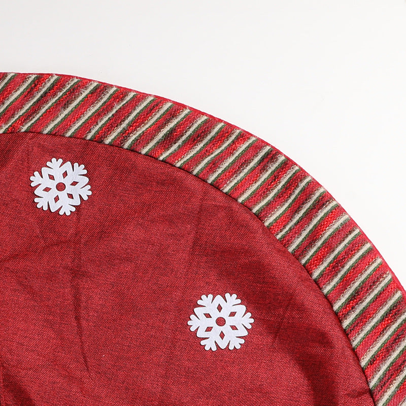 Rustic Burlap Christmas Tree Skirt – Santa, Snowman & Reindeer Design  Cozy Farmhouse Holiday Tree Mat (90cm)