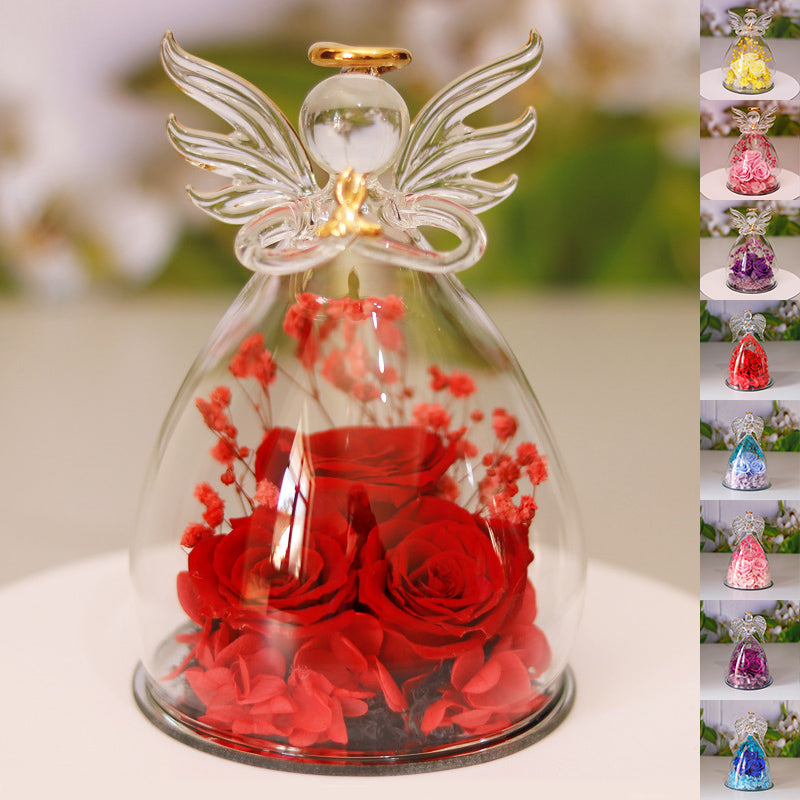Angel Glass Eternal Rose Gift Dome
