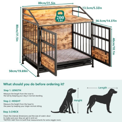 Luxury Wooden Dog Crate with Storage – Modern Furniture-Style Kennel for Large & Medium Dogs ✨