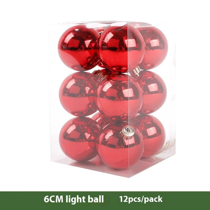 Luxury Red Electroplated Christmas Ball Set – Shiny, Matte & Glitter Mix Ornaments for Tree & Home Décor
