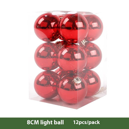Luxury Red Electroplated Christmas Ball Set – Shiny, Matte & Glitter Mix Ornaments for Tree & Home Décor