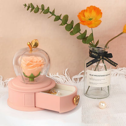 🌹 Preserved Rose Jewelry Display Box – A Forever Love Gift ✨💝