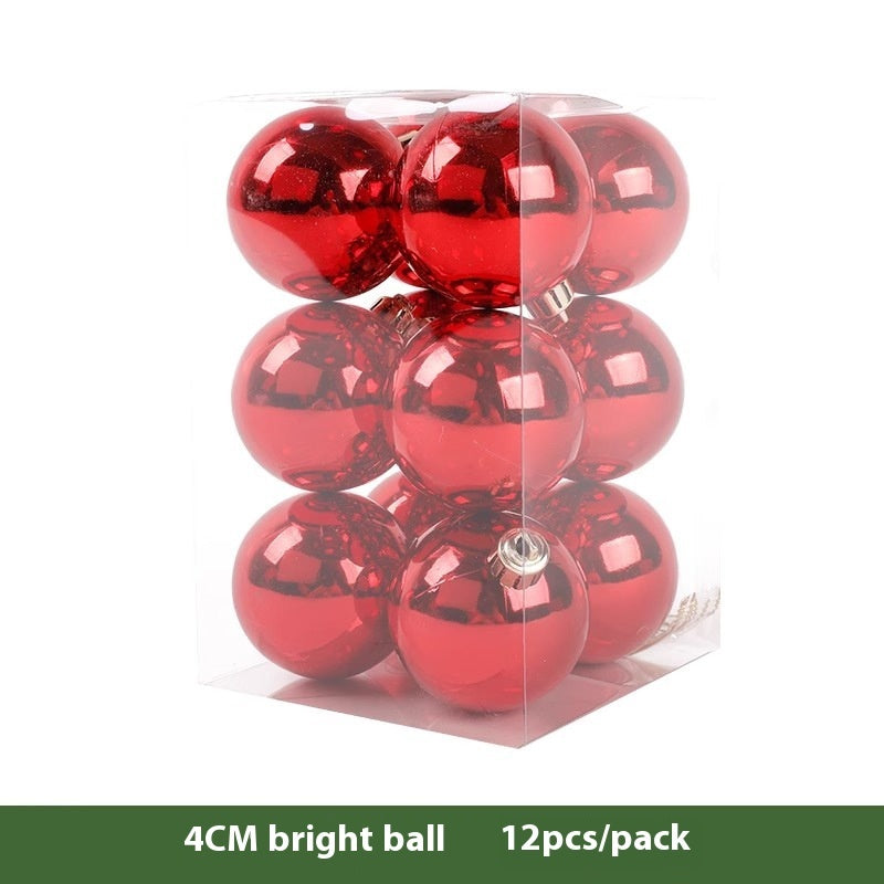 Luxury Red Electroplated Christmas Ball Set – Shiny, Matte & Glitter Mix Ornaments for Tree & Home Décor