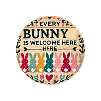 “Every Bunny Is Welcome Here” ✨ Easter Wooden Hanging Sign – Cute Rustic Door & Wall Decoration