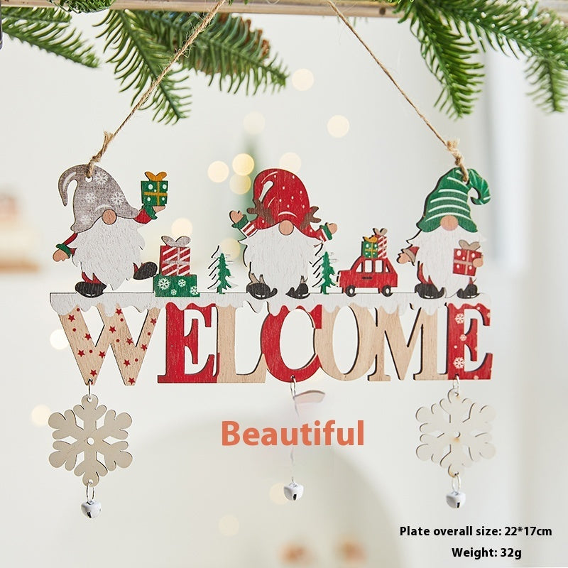 ✨ Wooden “CHRISTMAS” Hanging Ornament – Rustic Holiday Decoration with Santa, Reindeer & Snowman  Perfect for Tree, Wall & Mantel Decor ❄️