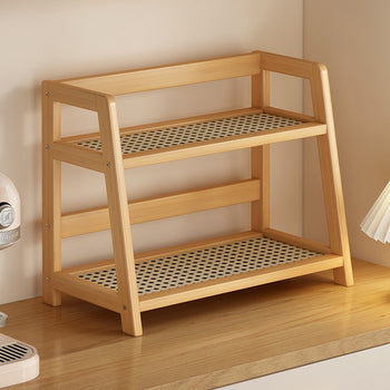 Aesthetic Harmony Rattan Shelf — Minimal, Modern & Naturally Beautiful Dual-Layer Organizer ☕