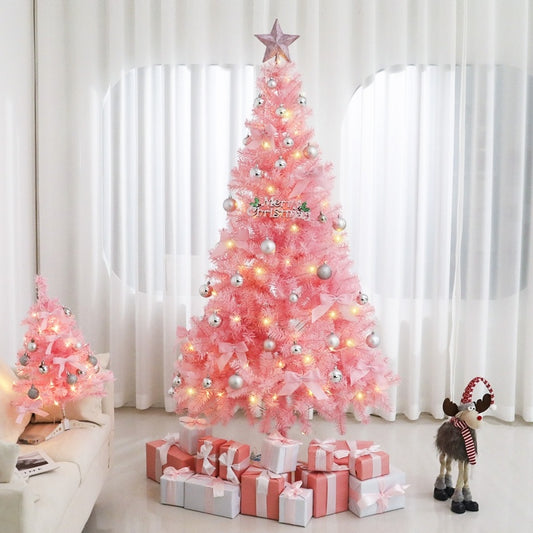 7FT Luxury Pink Christmas Tree  | Pre-Lit LED Lights  | Elegant Ornaments ✨ | Premium Holiday Decoration