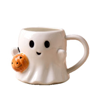 ✨ “Halloween Pumpkin Ghost Mug – Cute Spooky Coffee & Tea Cup (600ml)”