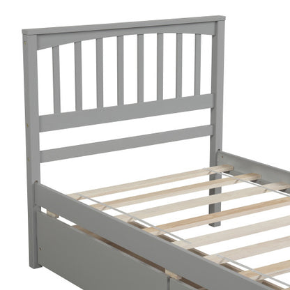 ✨ Twin Size Platform Bed with Built-in Drawers | Space-Saving Modern Bed Frame for Bedroom ️