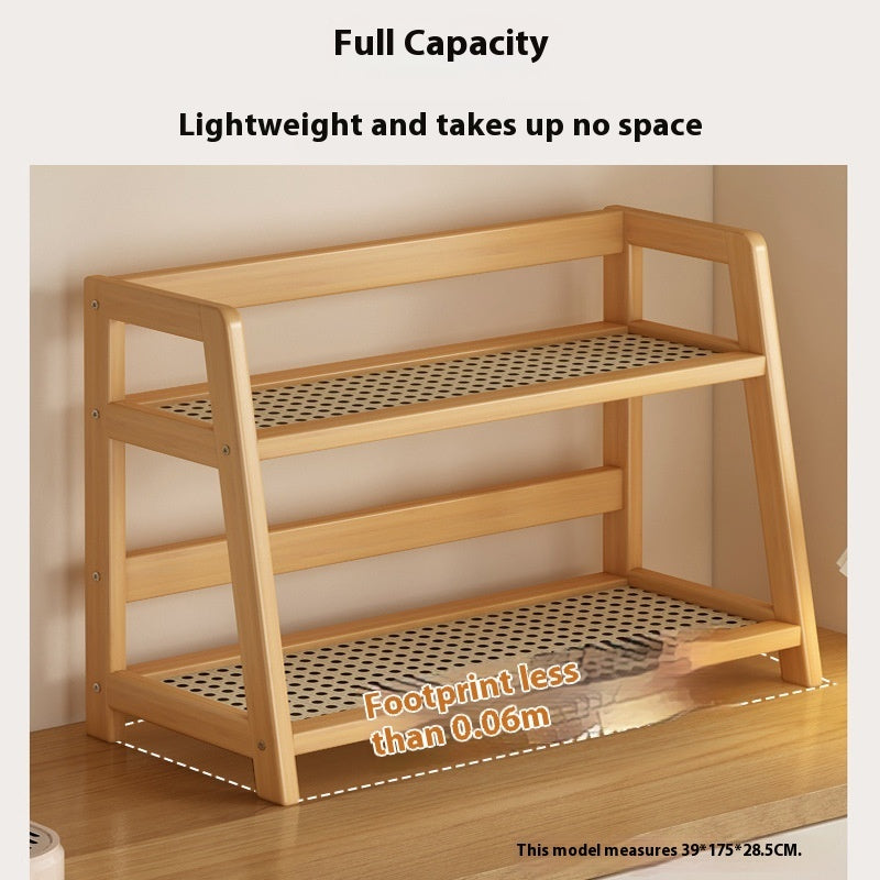 Aesthetic Harmony Rattan Shelf — Minimal, Modern & Naturally Beautiful Dual-Layer Organizer ☕