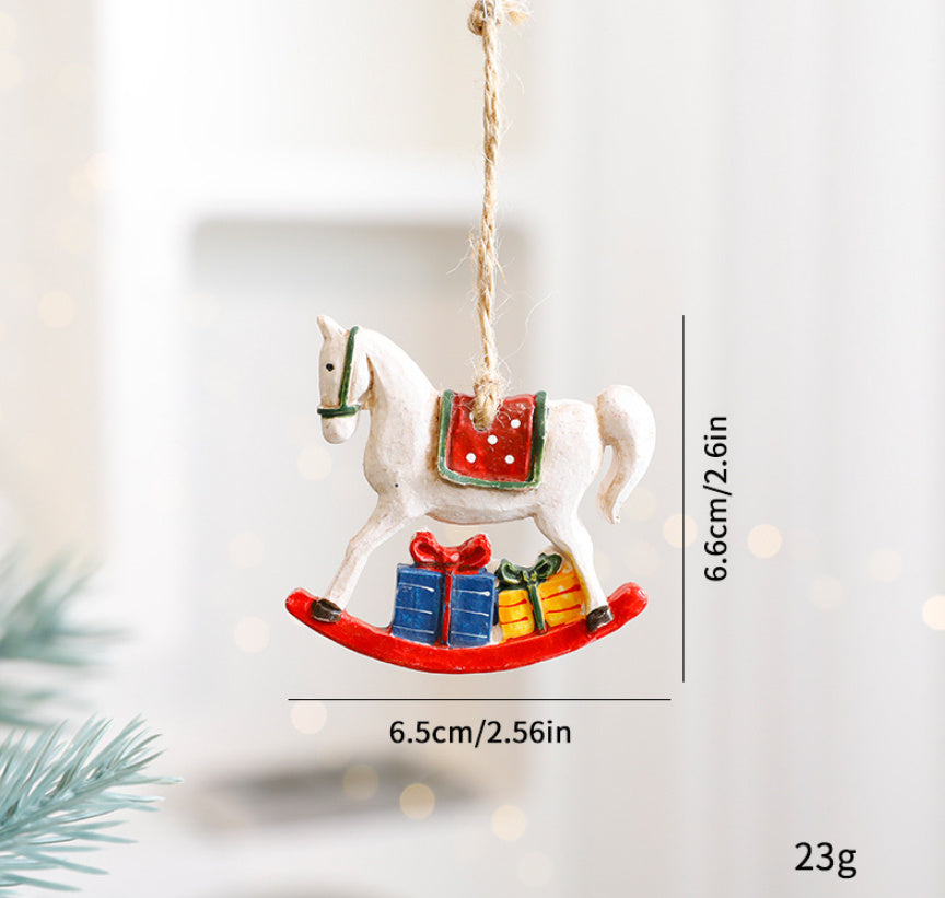 Cute Cartoon Elk & Santa Ornaments – Adorable Resin Christmas Decorations for Tree & Gifts ✨