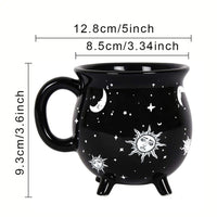 ✨ “Witchy Gothic Mug – Celestial Sun & Moon Coffee Cup (400ml)”