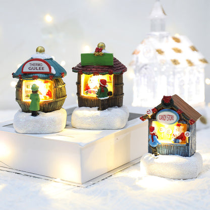 Mini Christmas Village Light Houses – Resin Holiday Home Décor Gifts ✨