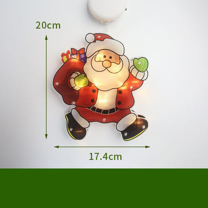 Christmas LED Window Lights – Festive Santa, Snowman & Bell Decorations for a Glowing Holiday Home ✨