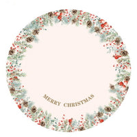 Red “Merry Christmas” Cartoon Tree Skirt – 90cm Soft Flannel Base Mat with Santa, Reindeer & Bear Design  Festive Holiday Decor for Families