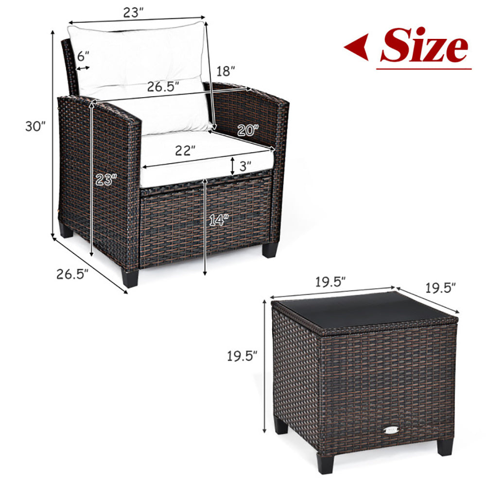 ☀️ Sunset Luxe Rattan Patio Set — 3-Piece Handwoven Outdoor Lounge with Red Cushions & Glass-Top Table ❤️✨