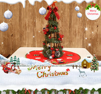 Mini Red Christmas Tree Skirt 46cm – Cute Santa Design Non-Woven Fabric Mat  Perfect Base for Small Christmas Trees