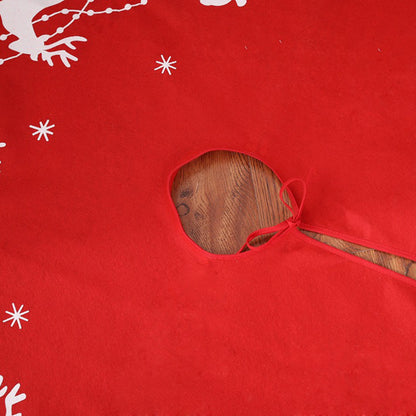 ✨ Classic Red Christmas Tree Skirt – Santa & Reindeer Print Holiday Decoration Mat for Festive Tree Base ❄️