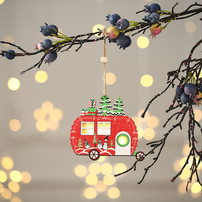 Rustic Glow Christmas Wooden Ornaments – Light-Up Tree & Car Décor ✨